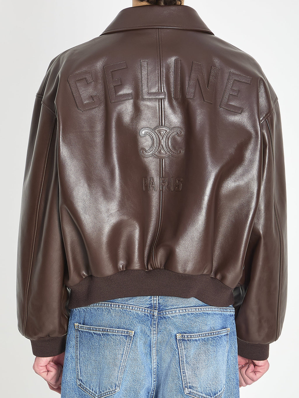 Celine Dark Brown Teddy Calf Leather Jacket