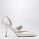 Roger Vivier Mary Jane Dorsay Efflorescence In Light Blue Satin