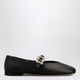 Roger Vivier Black Leather Efflorescence Ballet Flats With A Strap