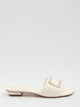 Roger Vivier Square Buckle Leather Slides White