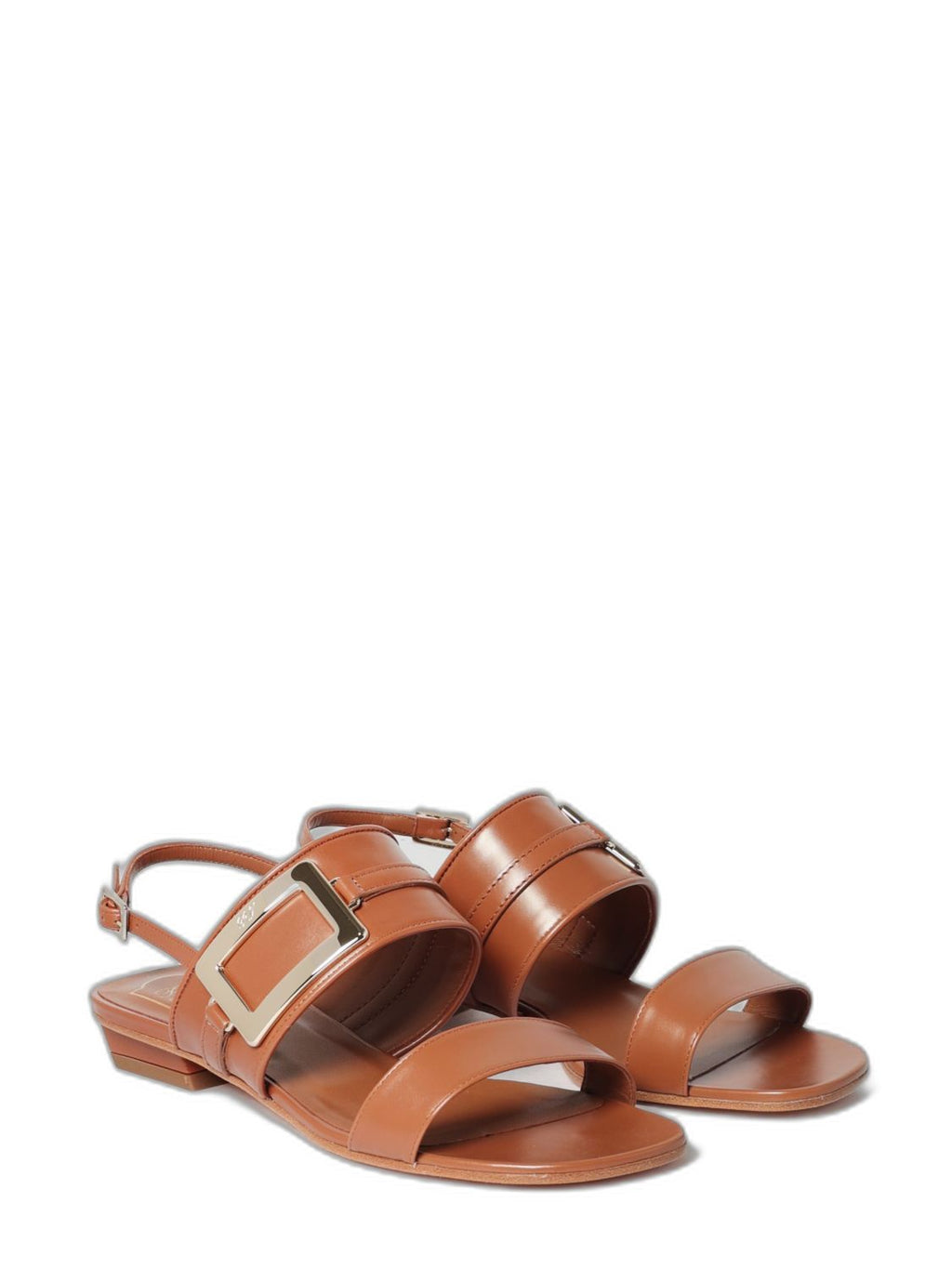 Roger Vivier Belle Vivier Leather Mules Cognac