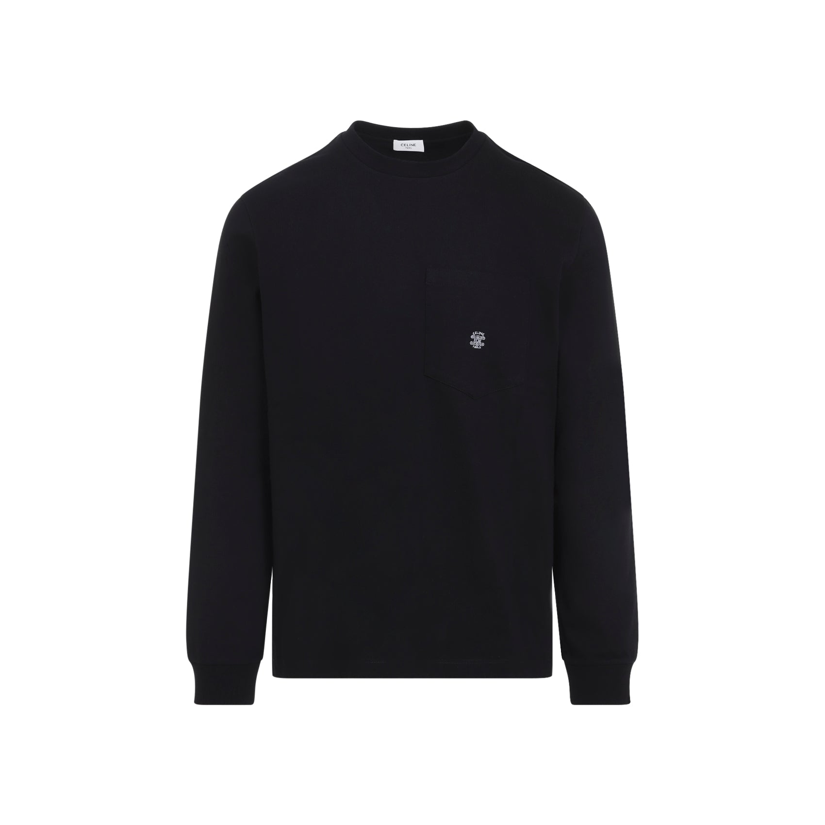 Celine Black Long-Sleeved Cotton T-Shirt
