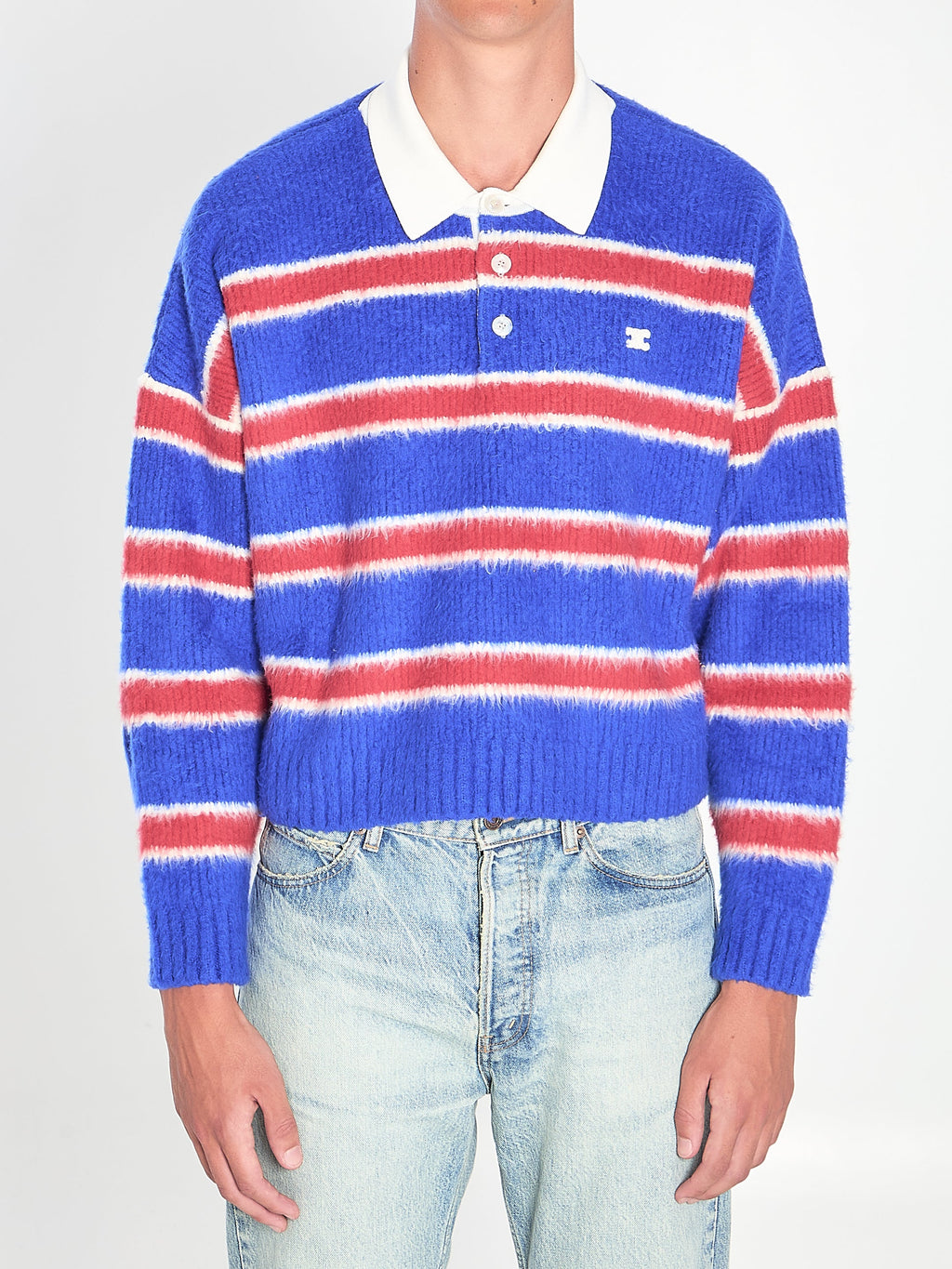 Celine Blue And Red Cotton Polo