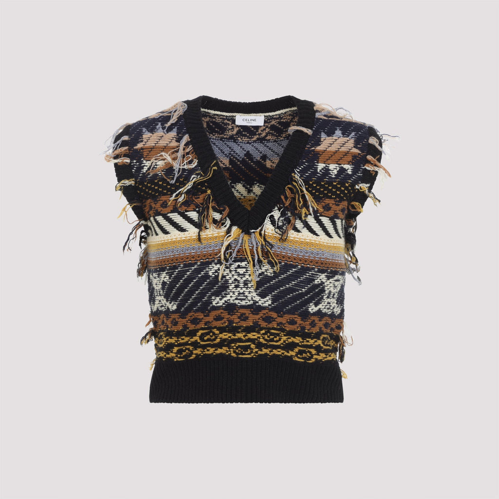 Celine Brown Cashmere Top
