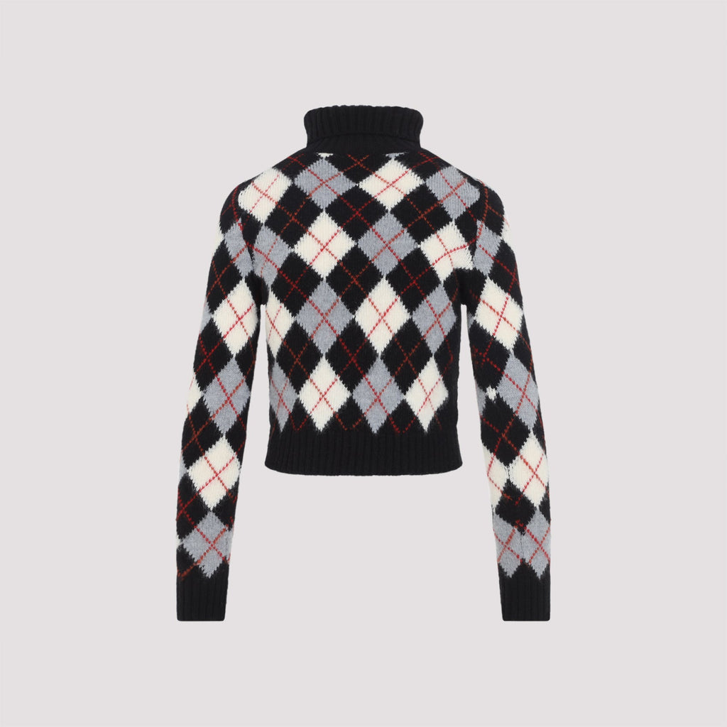 Celine Black White And Grey Wool Sweater