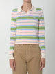 Celine Green Blue Pink Polo Sweater