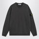 Stone Island Crewneck Sweatshirt In Slub Cotton, Grey
