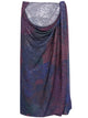 Maison Margiela Printed Draped Sequin Maxi Skirt In Blue And Burgundy