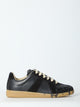 Maison Margiela Replica Paintsplattered Calfskin And Suede Sneakers, Black