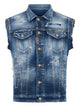 Dsquared2 Navy Blue Cotton Elastane Vest