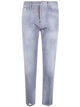 Dsquared2 Grey Cotton Contrast Stitching Jeans