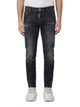 Dsquared2 Slim Black Washed Jeans With Distressed Details