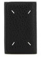 Maison Margiela Black Leather Four Stitches Keyring Case