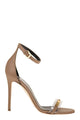 Elisabetta Franchi Leather Sandal With Transparent Insert