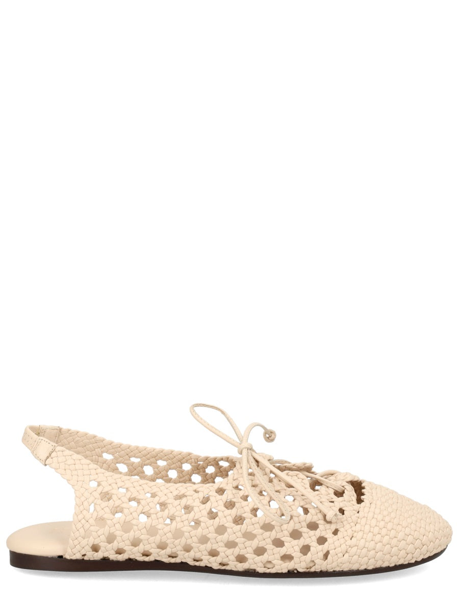Hereu Ivory Leather Flats