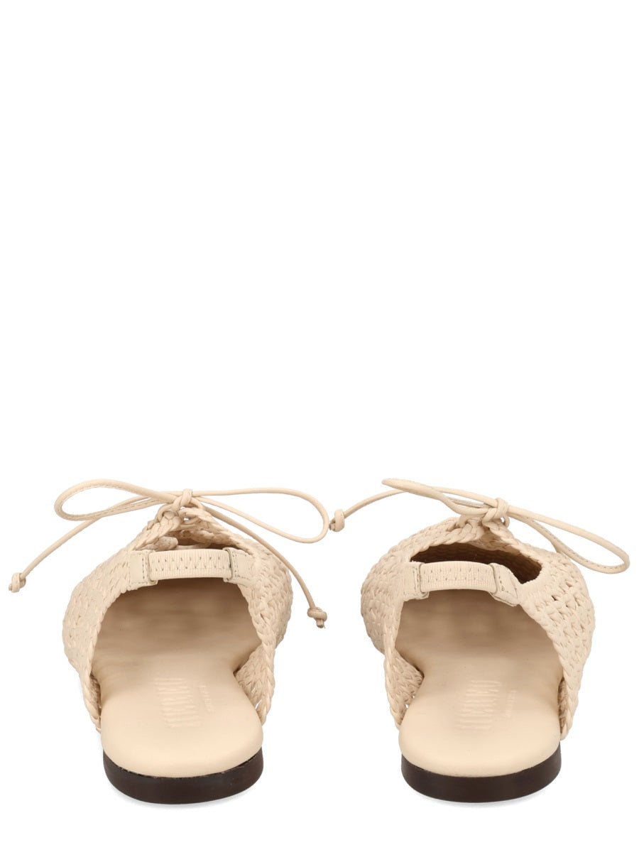 Hereu Ivory Leather Flats