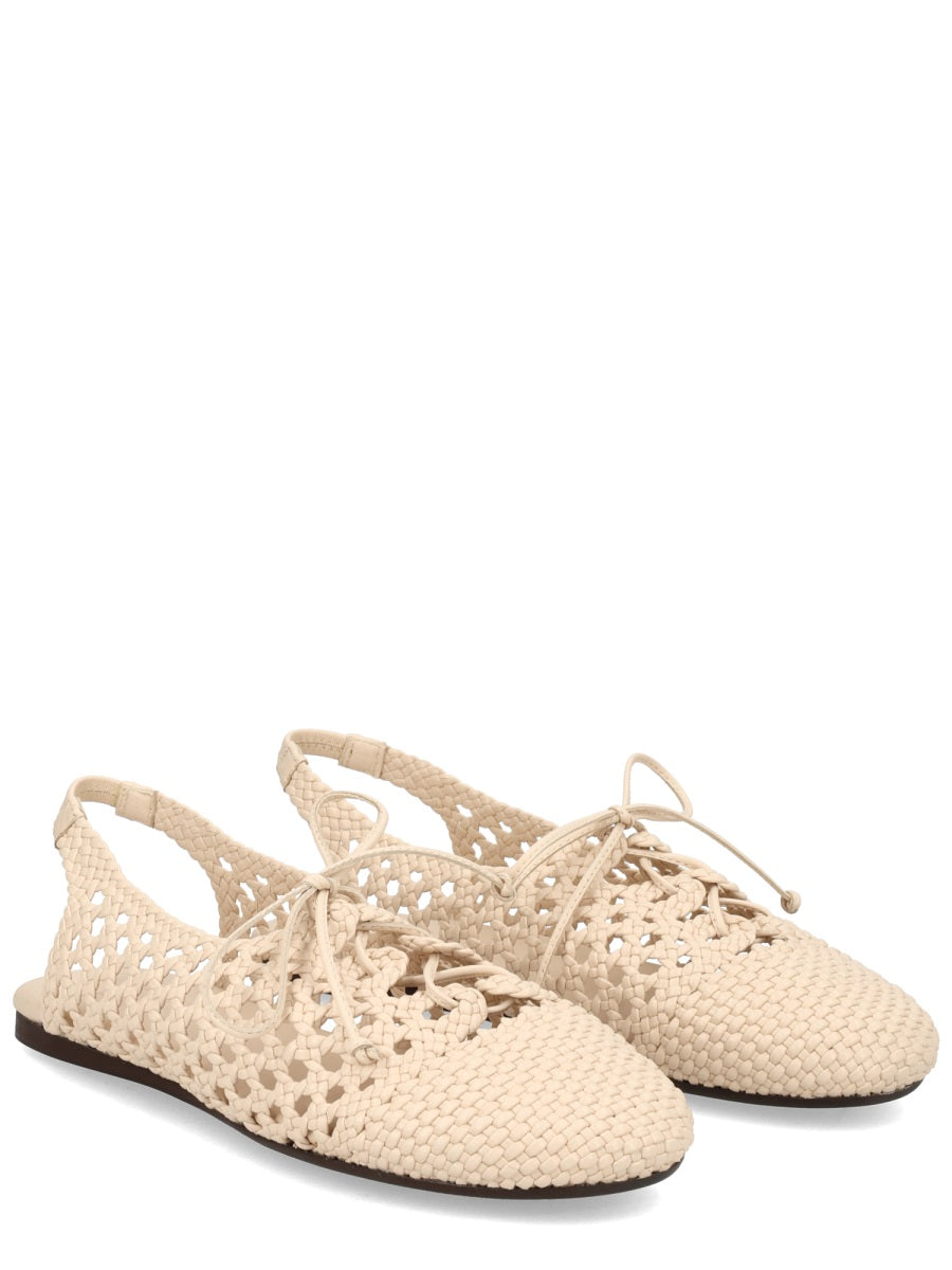 Hereu Ivory Leather Flats