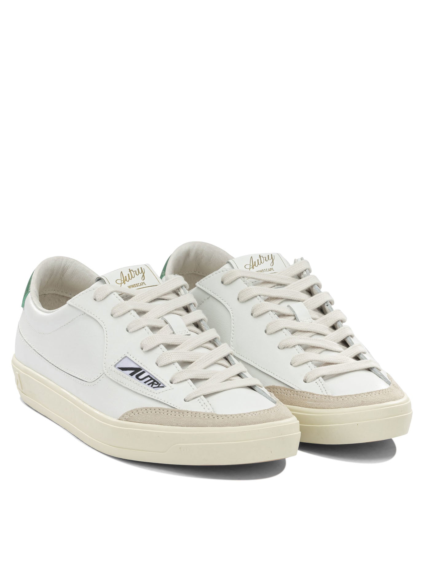 Autry Windscape Low Green Leather Nylon Rubber Sneakers