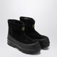 Stone Island  Black Suede Ankle Boot With Logo