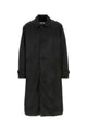 Mm6 Maison Margiela Black Cotton Blend Overcoat