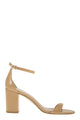 Stuart Weitzman Shiny Leather Sandals With Block Heel