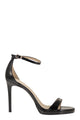 Stuart Weitzman Shiny Leather Platform Sandals With Stiletto Heel