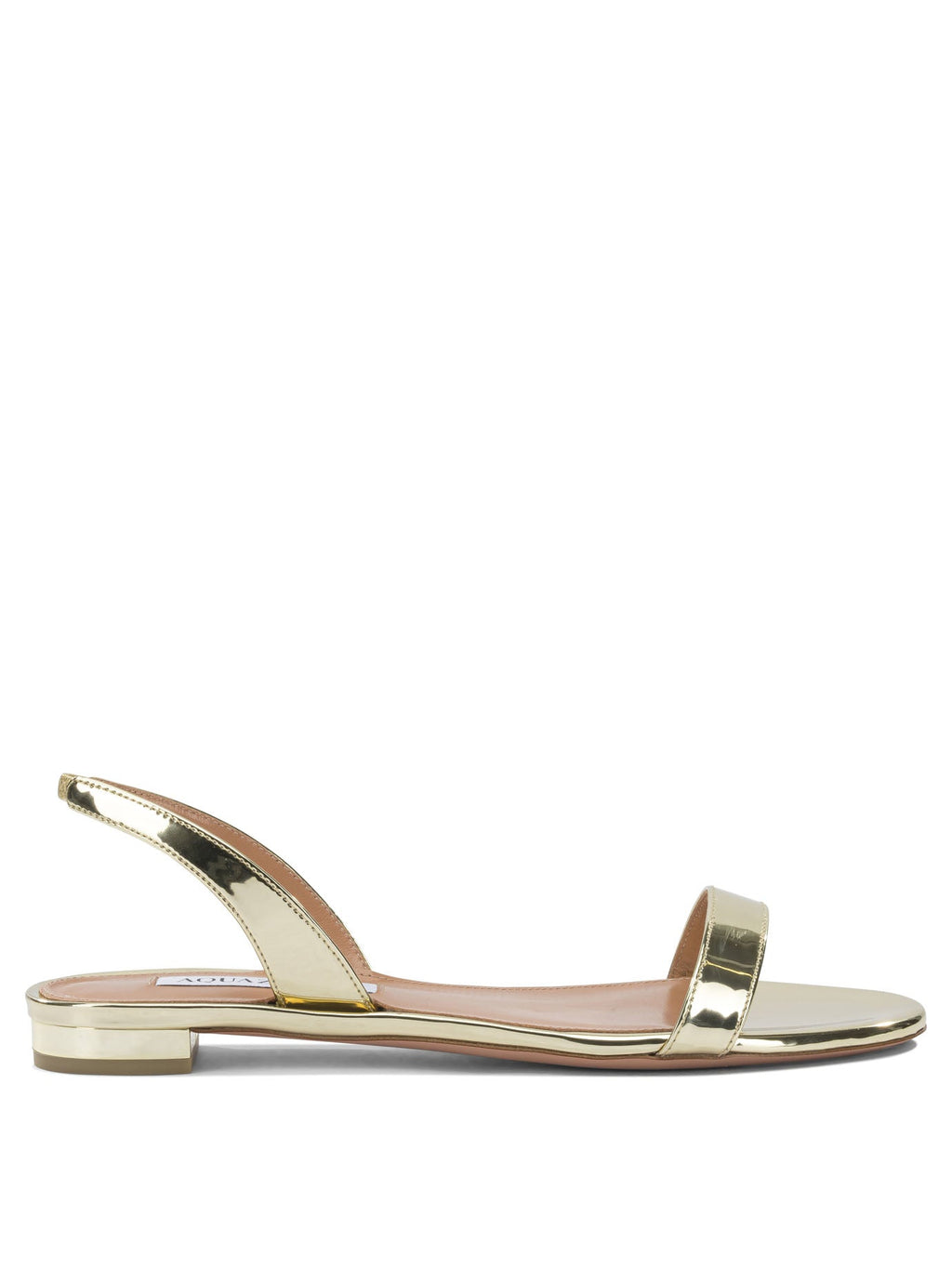 Aquazzura So Nude Flat Gold Polyester Polyurethane Thermoplastic Polyurethane Calf Leather Low Sandals