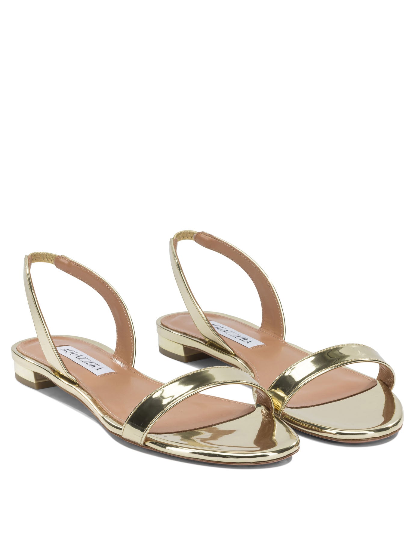 Aquazzura So Nude Flat Gold Polyester Polyurethane Thermoplastic Polyurethane Calf Leather Low Sandals