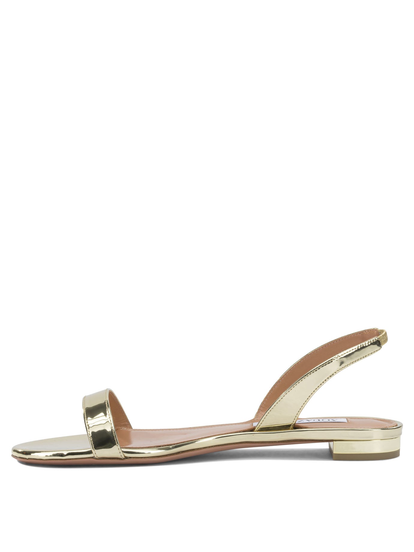 Aquazzura So Nude Flat Gold Polyester Polyurethane Thermoplastic Polyurethane Calf Leather Low Sandals