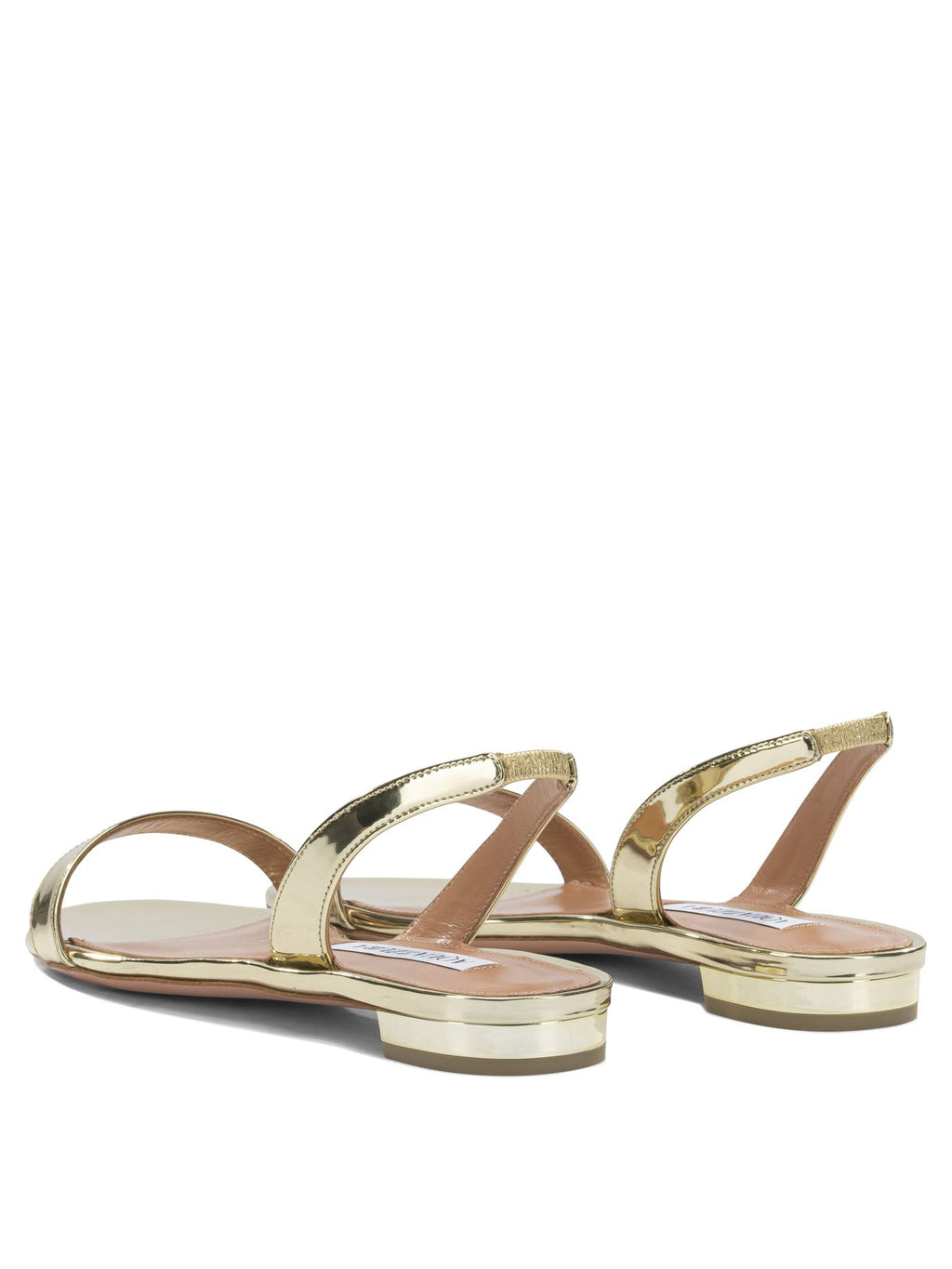 Aquazzura So Nude Flat Gold Polyester Polyurethane Thermoplastic Polyurethane Calf Leather Low Sandals