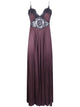 Self-Portrait Brown Satin Lace Insert Maxi Dress