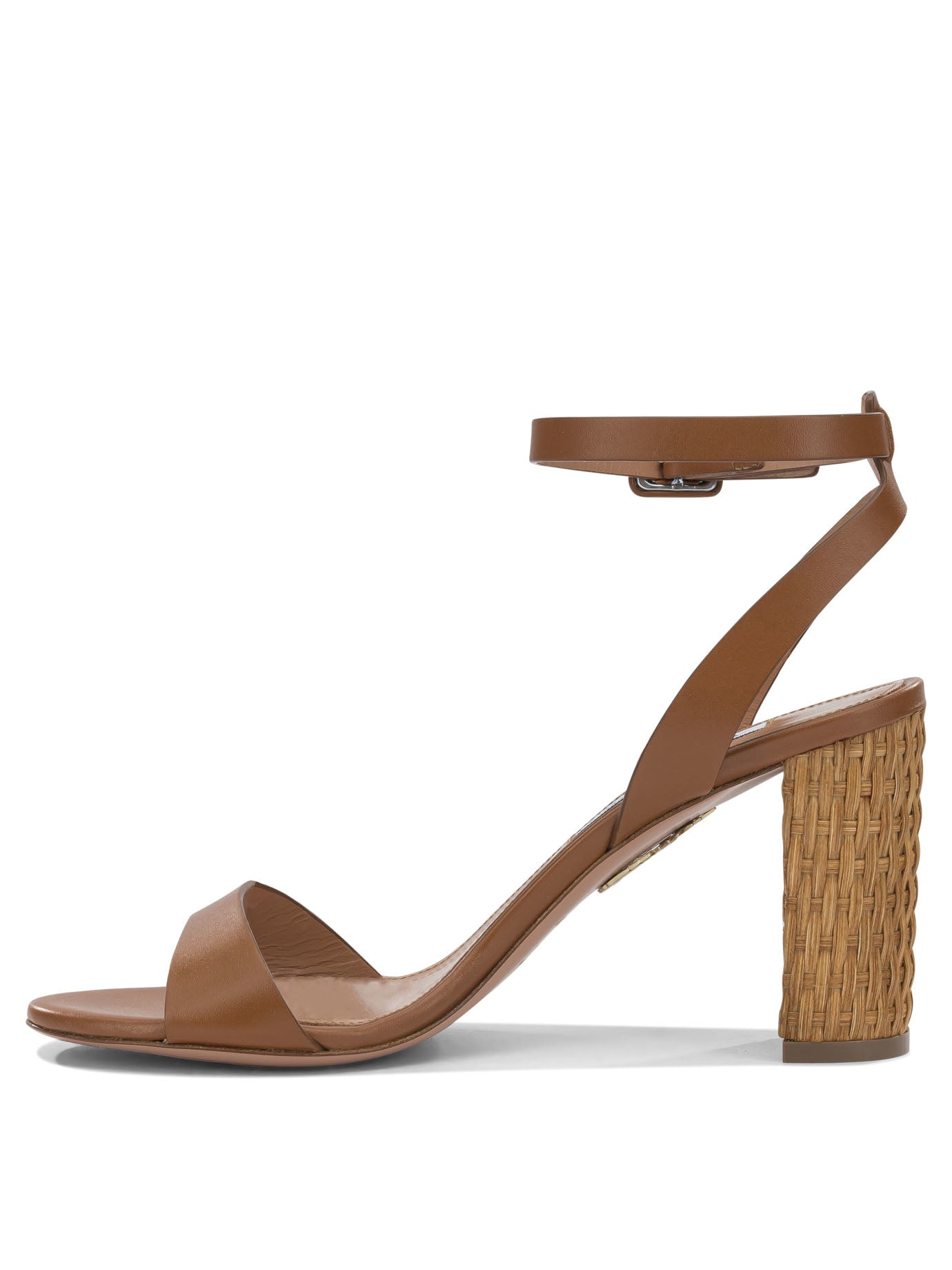 Aquazzura Sunseeker 85Mm Brown Calf Leather Sandals