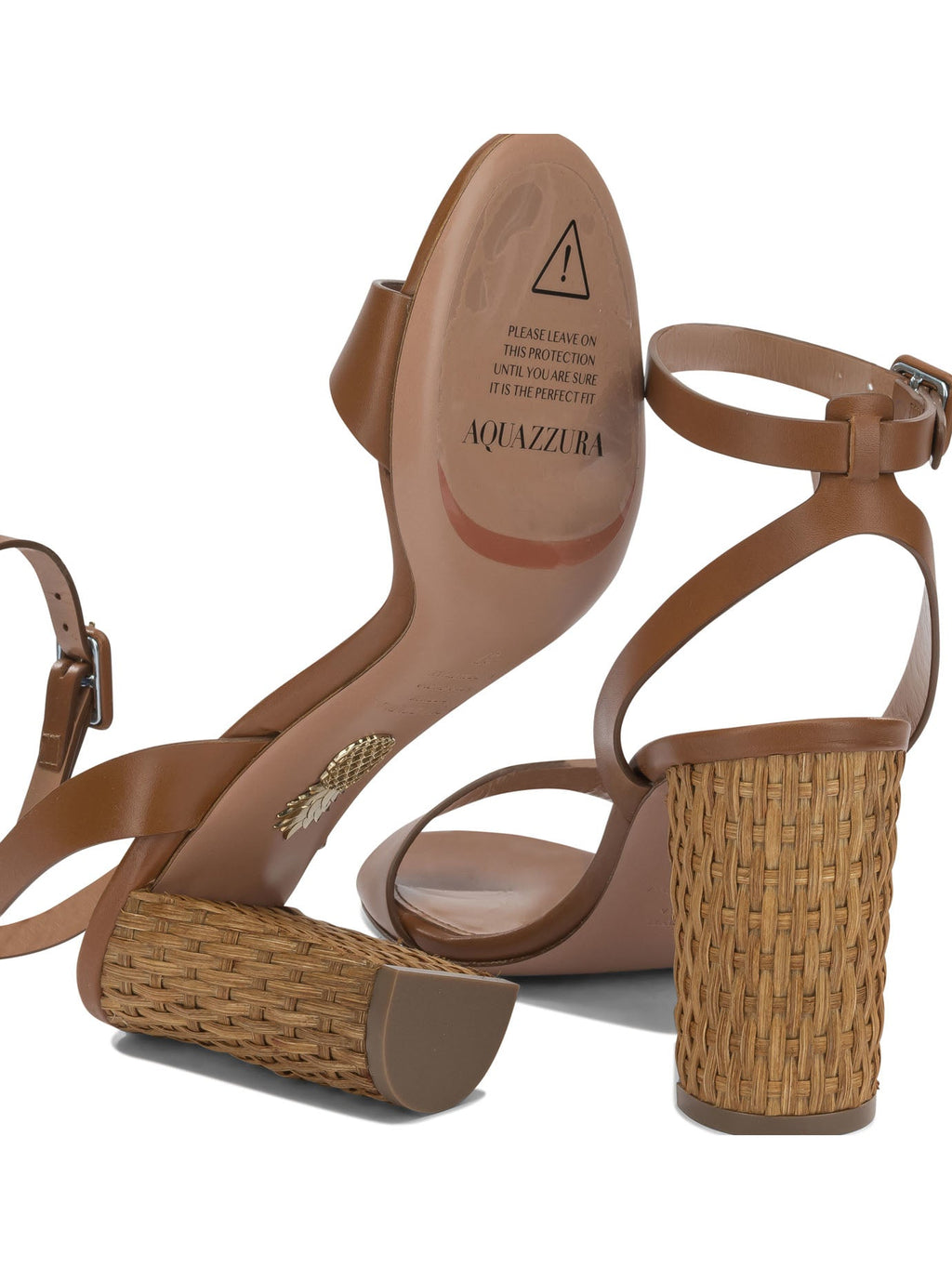 Aquazzura Sunseeker 85Mm Brown Calf Leather Sandals