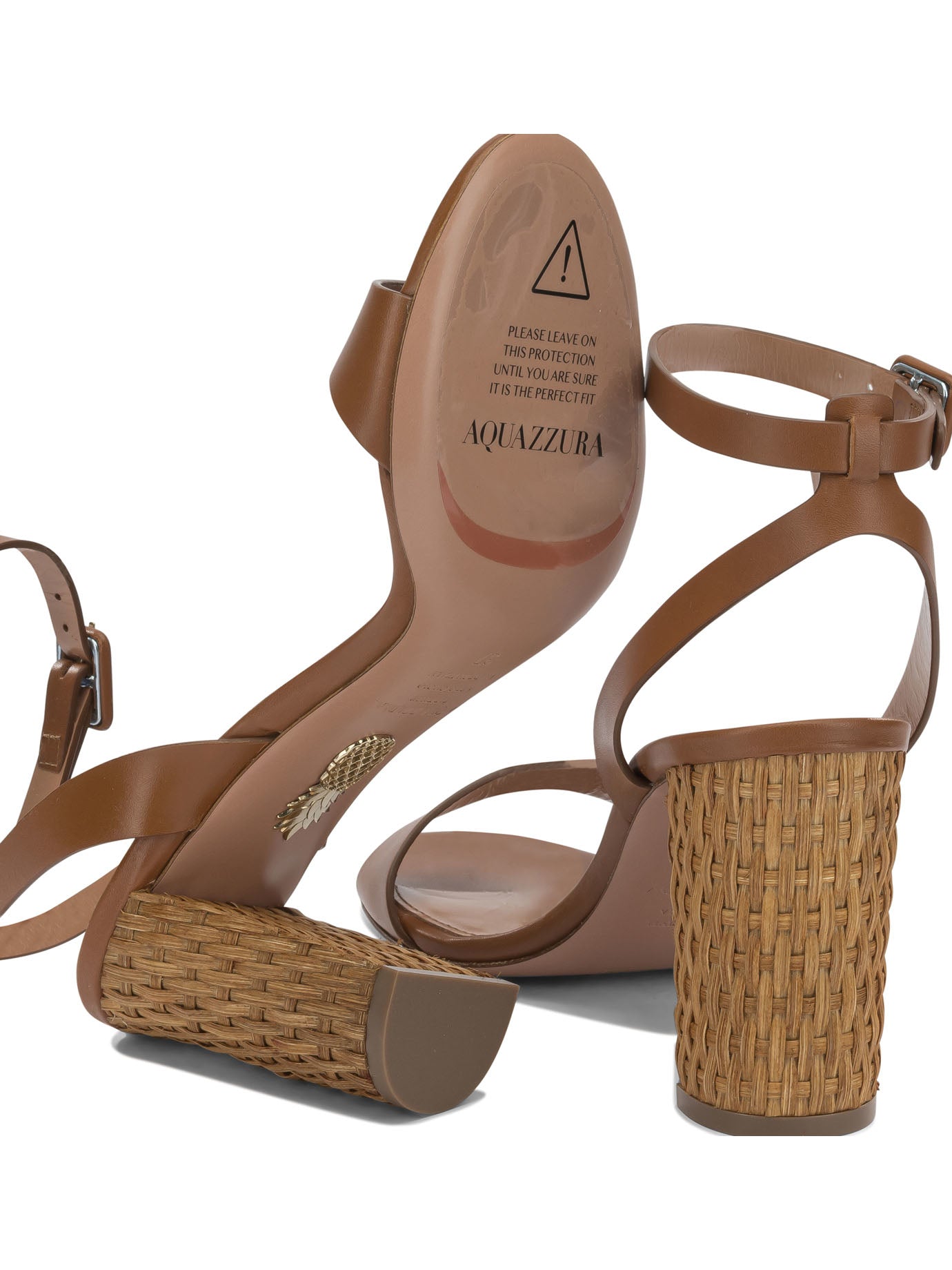 Aquazzura Sunseeker 85Mm Brown Calf Leather Sandals