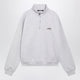 Jacquemus Light Grey Zip-Neck Sweatshirt With Gros Grain Logo