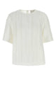 Loulou White Silk Blend Toba T-Shirt