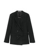 Tagliatore Black Peak Lapels Double-Breasted Button Fastening Long Sleeves Buttoned Cuffs Flap Pockets