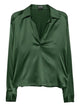 Tom Ford Stretch Silk Satin Polo With Tonal Tf Embroidered Logo