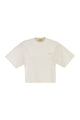 Autry Cropped Cotton T-Shirt With Tone-On-Tone Logo