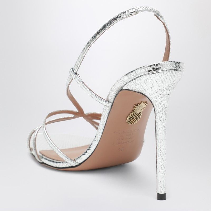 Aquazzura Talk To Me Sandal 105 Silver