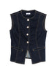 Liu Jo Dark Denim Vest With Glitter Buttons