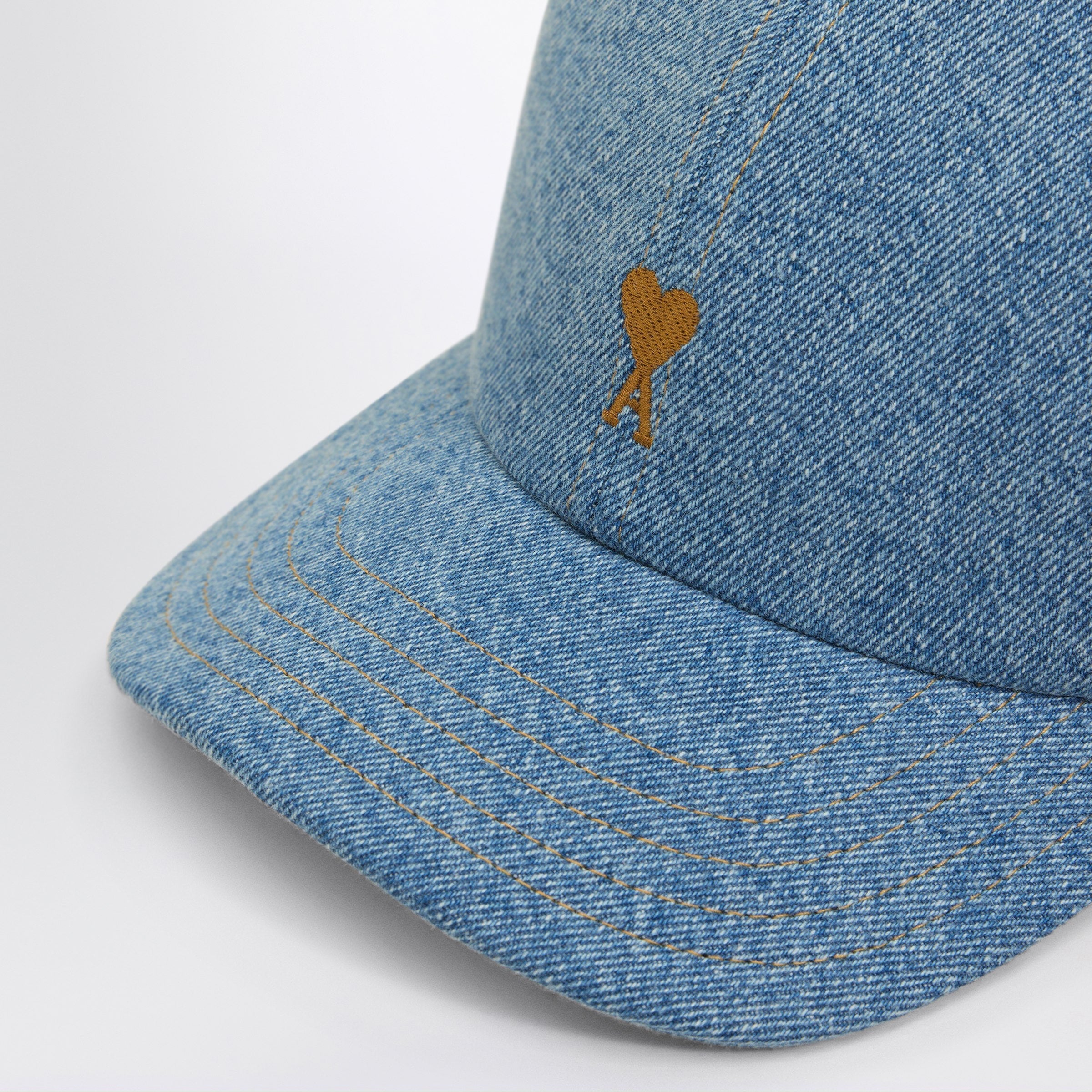 Ami Paris Ami De Coeur Denim Baseball Cap