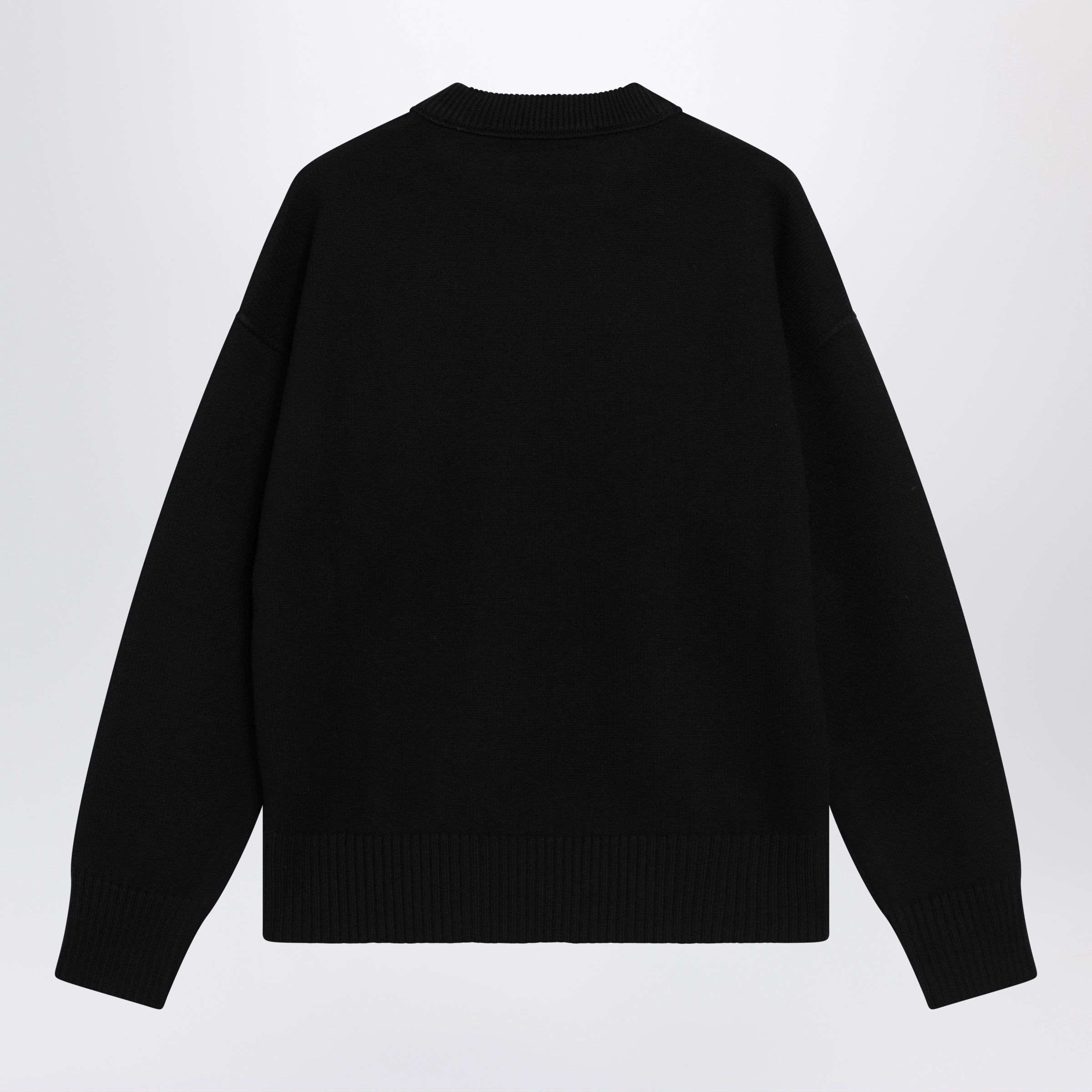 Ami Paris Black Ami De Coeur Virgin Wool Sweater