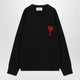 Ami Paris Black Wool Sweater Ami De Coeur