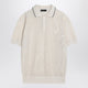 Prada  Openwork Talc-Coloured Polo In Cotton And Silk