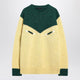 Prada  Cream And Emerald Green Wool Sweater