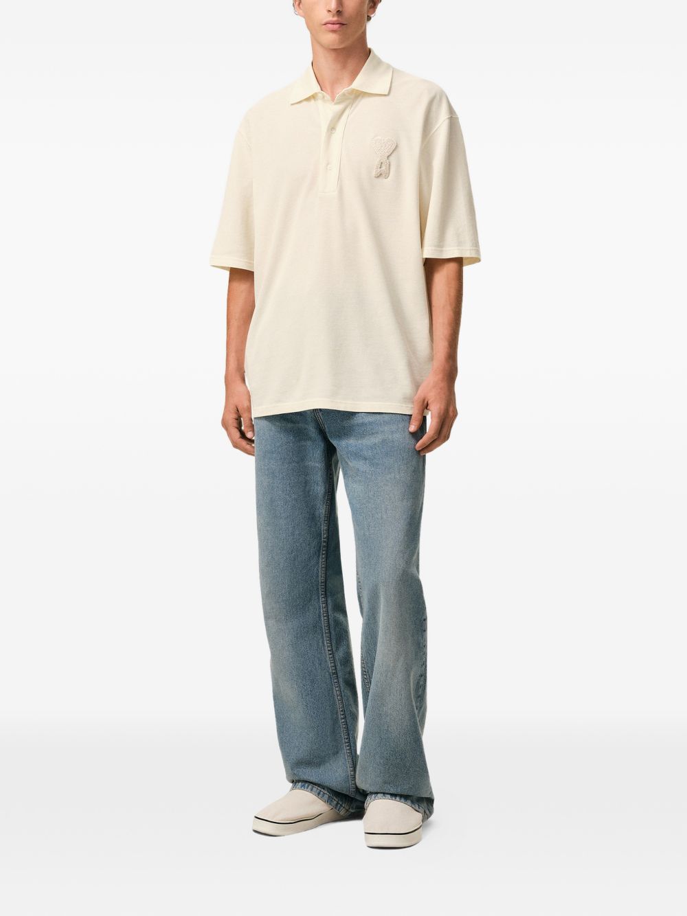 Ami Paris Ami De Coeur Cotton Polo Shirt