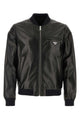 Prada Black Nappa Leather Reversible Bomber Jacket