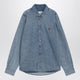 Ami Paris Ami De Coeur Used Blue Denim Shirt
