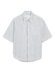 Ami Paris White Shirt With Navy Stripes